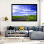 Winding Country Road in Green Fields Wall Art