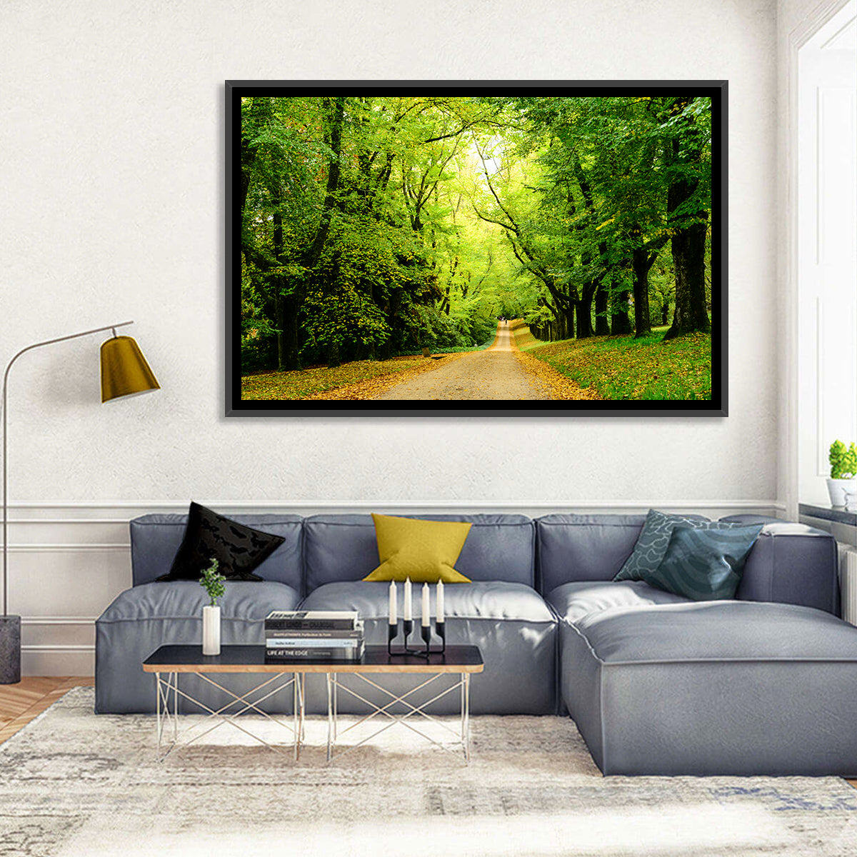Sunlit Forest Pathway Wall Art
