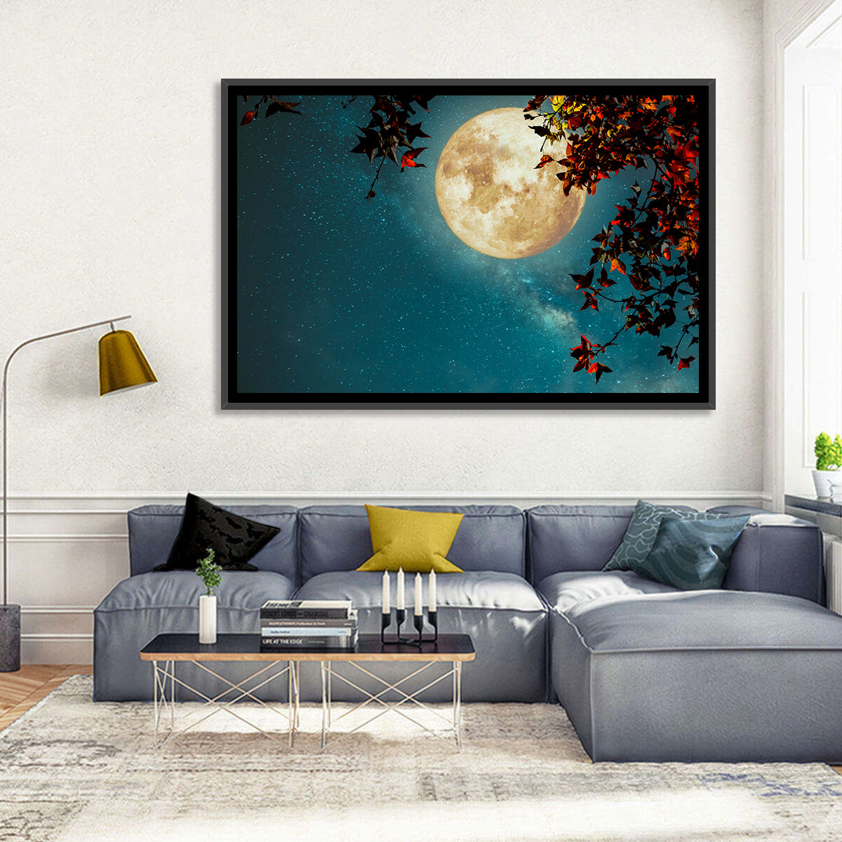 Autumn Moon with Milky Way Wall Art