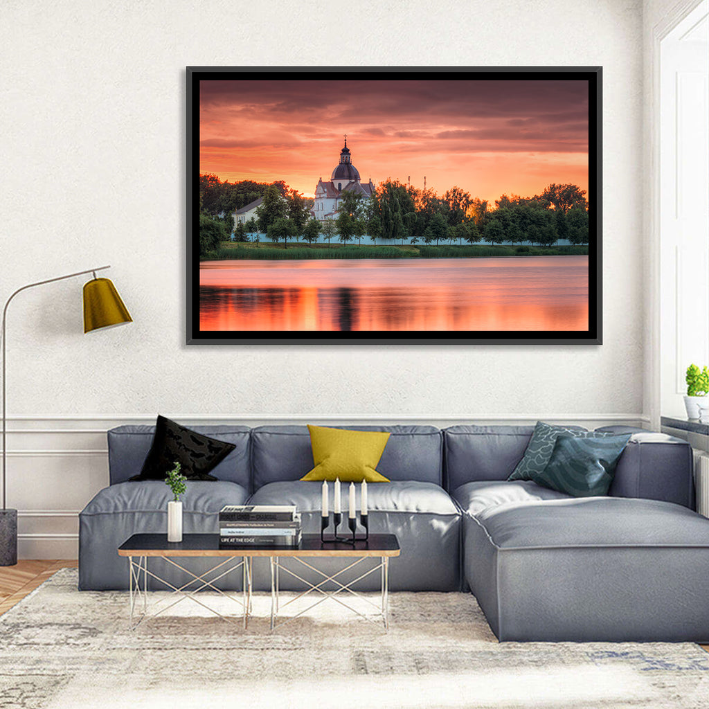Corpus Christi Church Sunset Reflection Wall Art