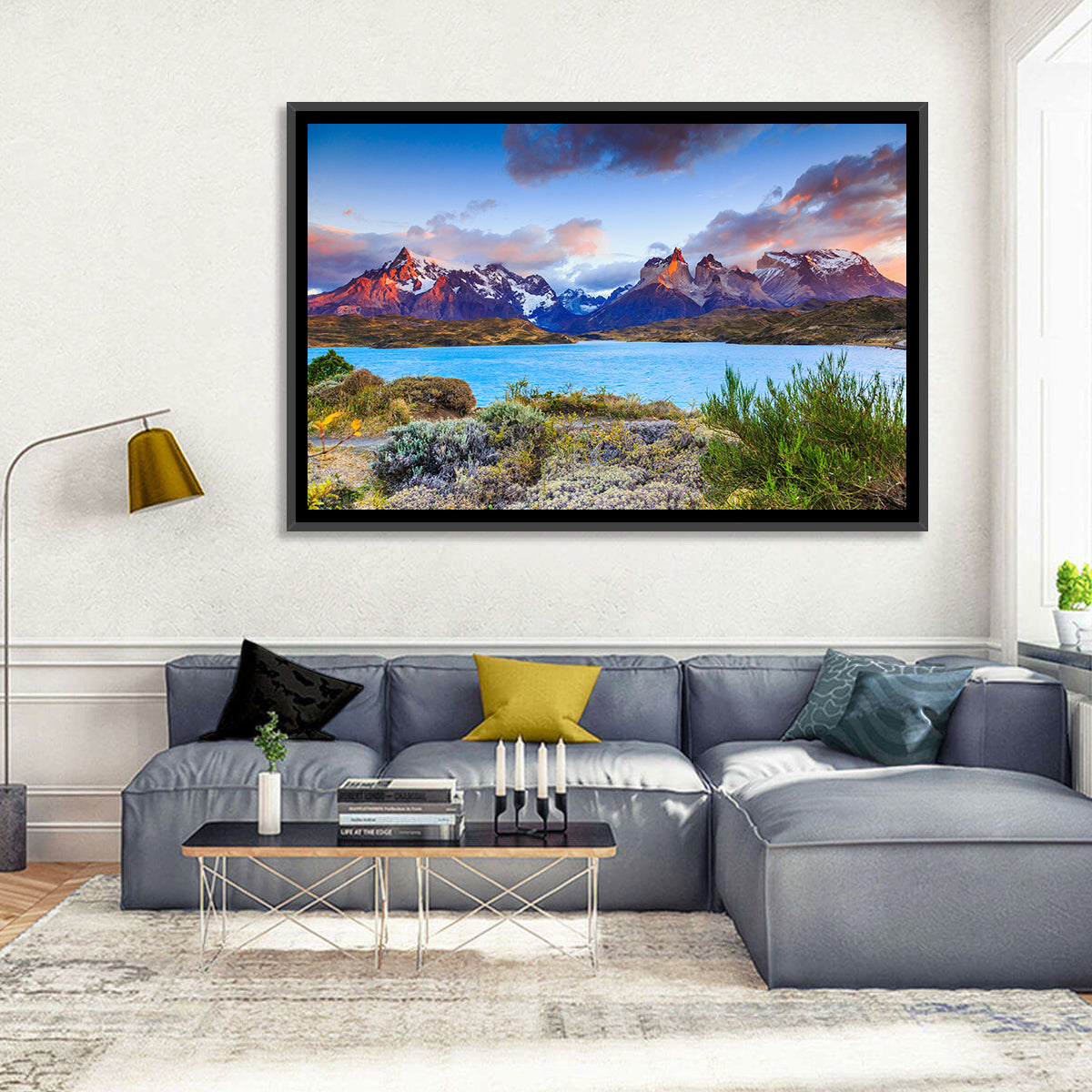 Lake Pehoe at Dawn Wall Art in a room, landscape