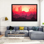 Sunset Desert Cacti Wall Art