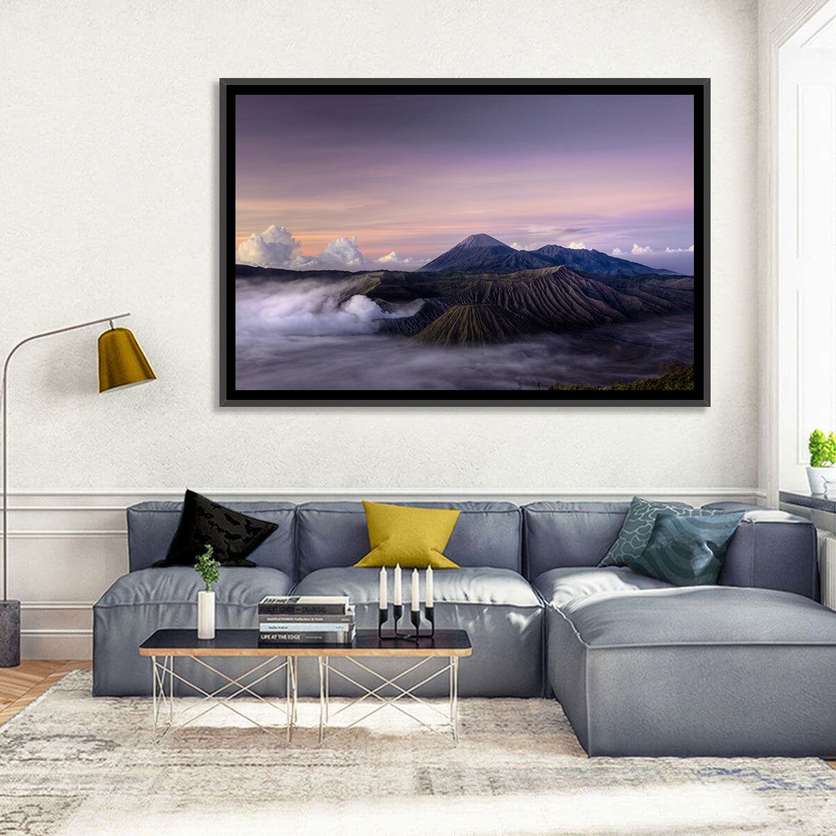 Mount Bromo at Dawn Wall Art in a room, landscape