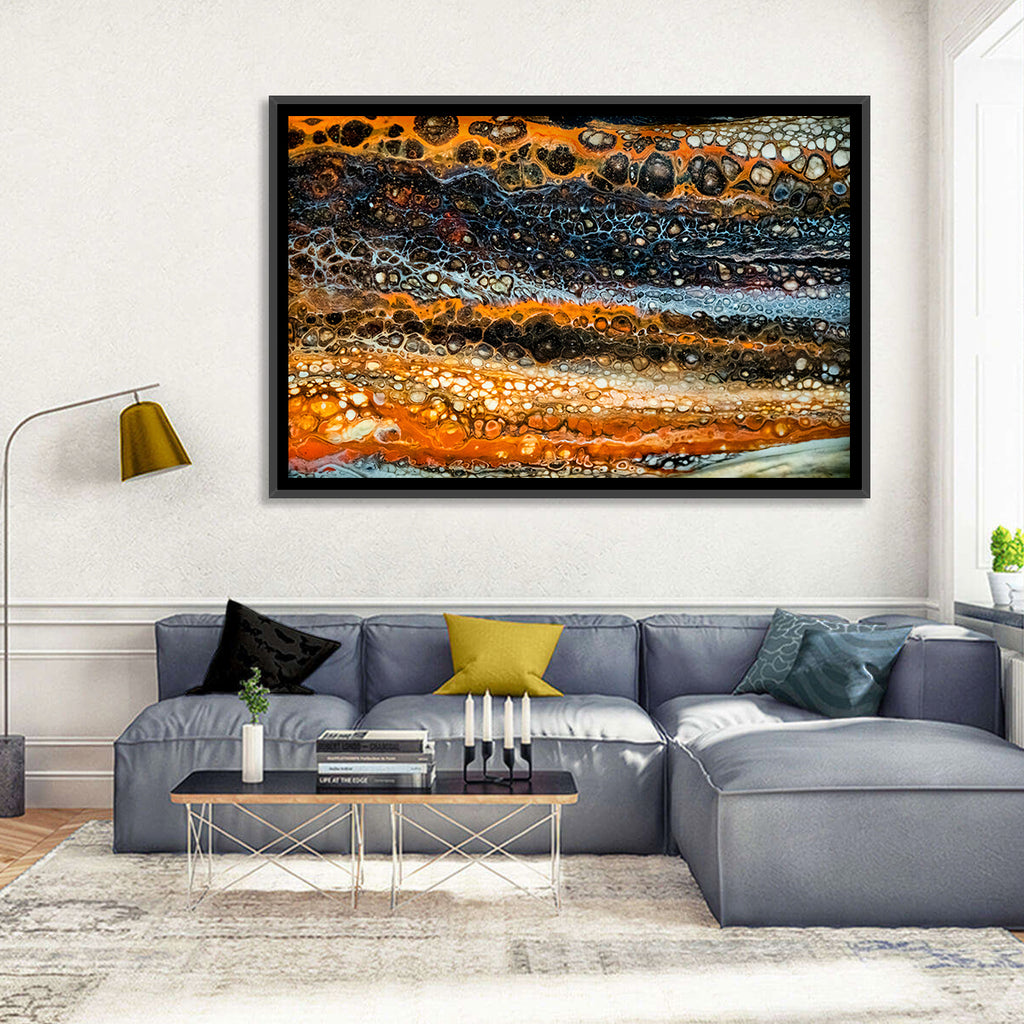 Cosmic River Strata Abstract Pour Wall Art