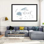 Fiji Islands Political Map Wall Art