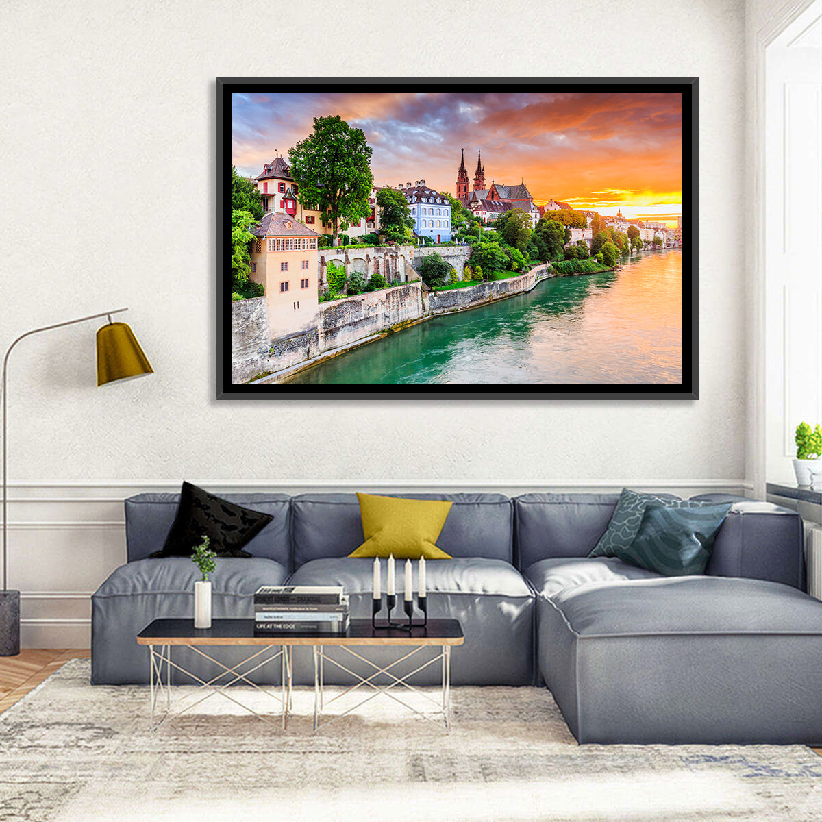 Basel Old Town at Sunset Wall Art