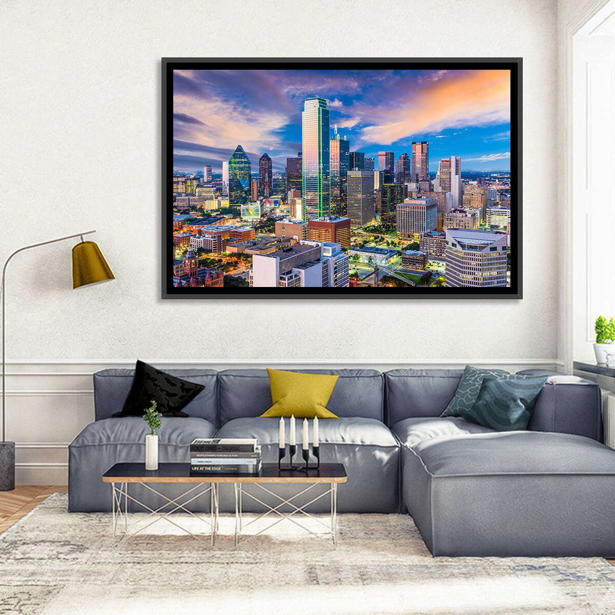 Dallas Twilight Skyline Wall Art