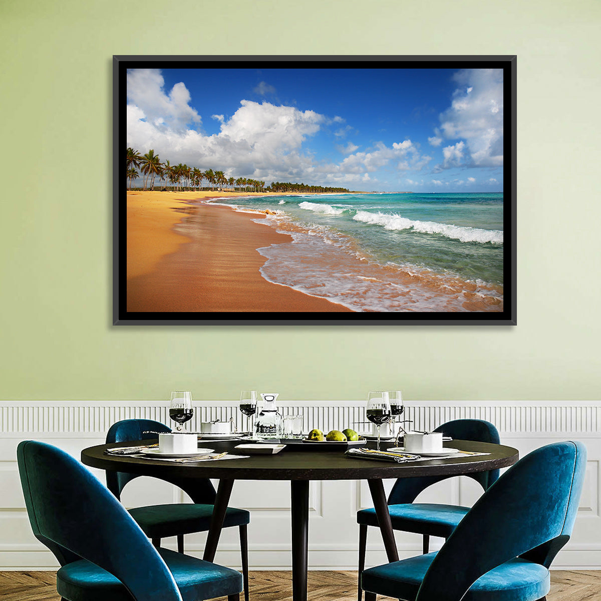 Palm Lined Tropical Coast Wall Art