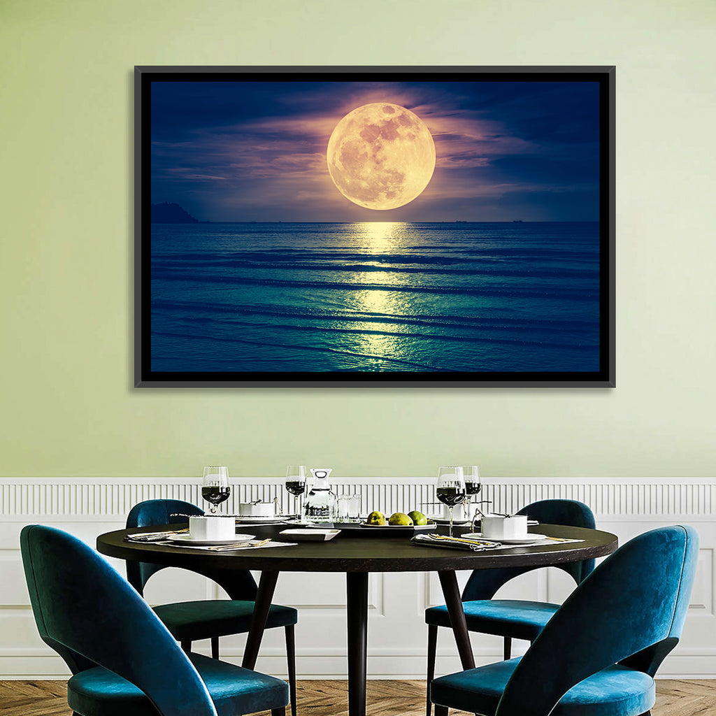 Supermoon Over Calm Sea Wall Art
