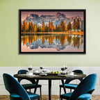 Antorno Lake Autumn Reflection Wall Art