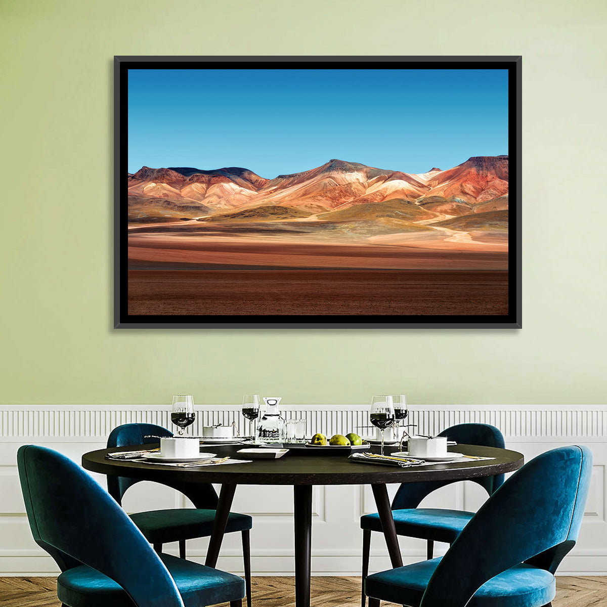 Atacama Desert Ridges Wall Art in a room, landscape