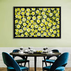 Yellow Chrysanthemum Bloom Pattern Wall Art