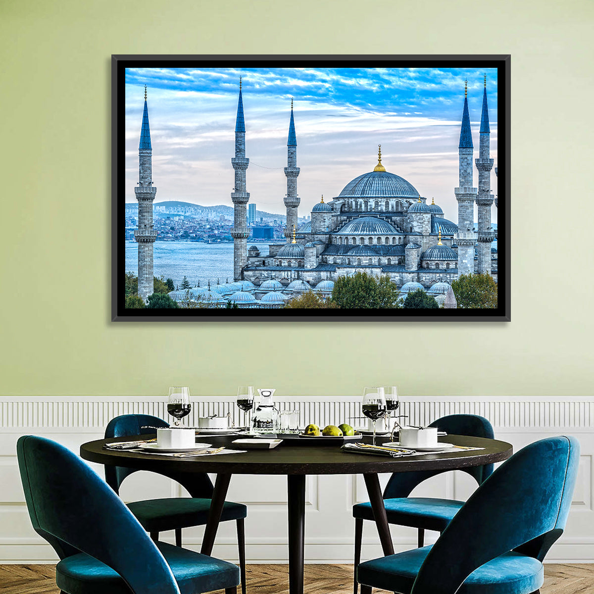 Cloudy Blue Mosque Wall Art