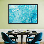 Cerulean Marbled Waves Wall Art