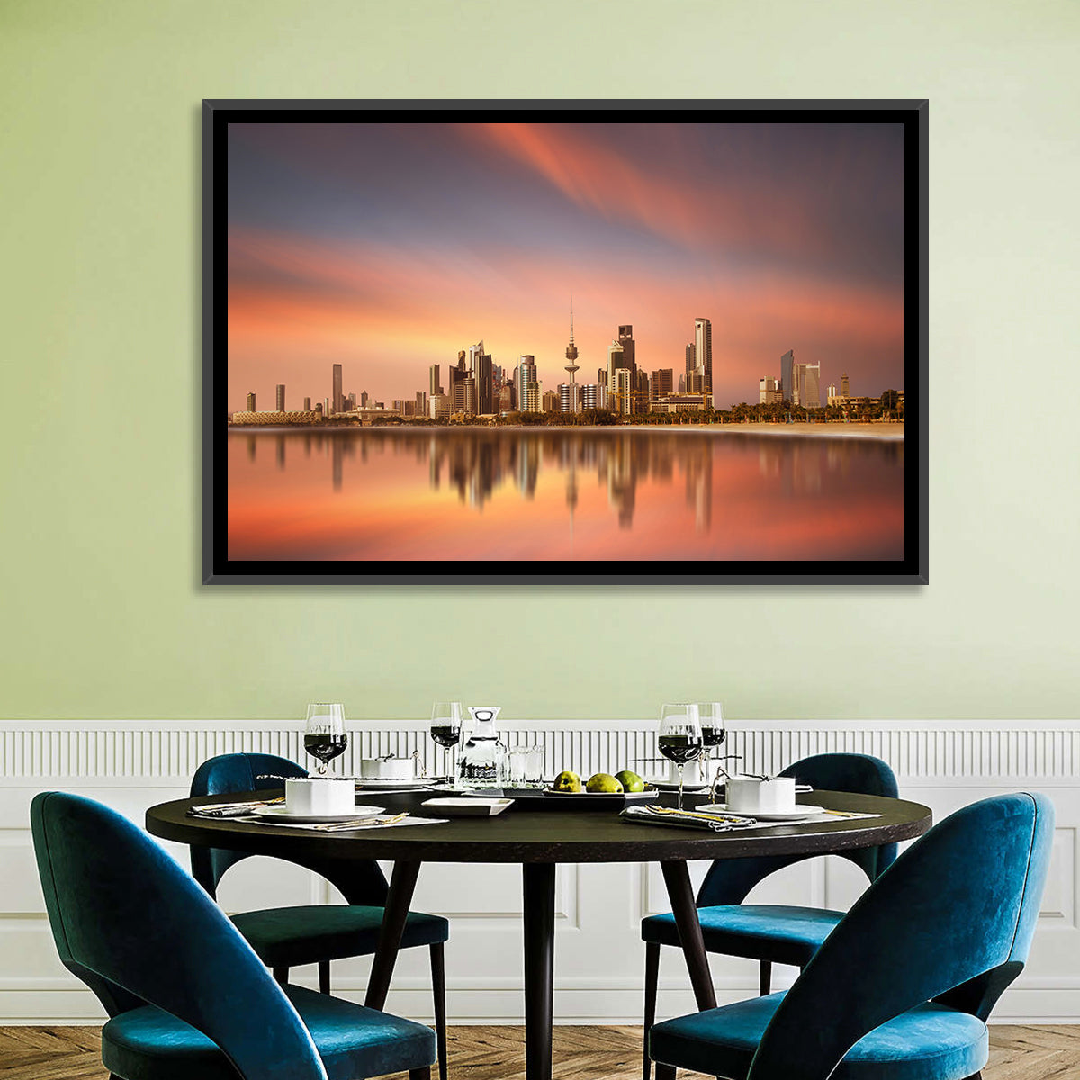 Kuwait City Skyline at Sunset Wall Art
