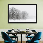 Snow-covered Trees in Fog Wall Art