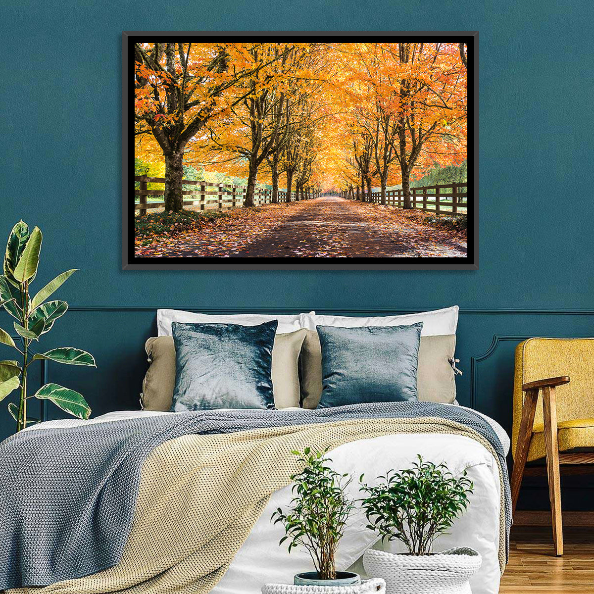 Maple Lane in Autumn Wall Art