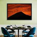 Pico Island Volcano Silhouette at Sunset Wall Art