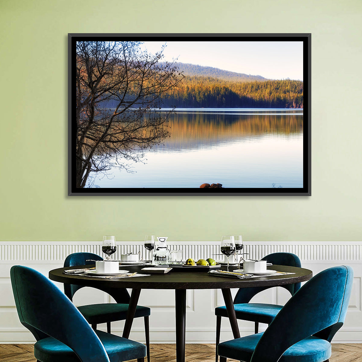Dawn at Odell Lake Wall Art in a room, landscape