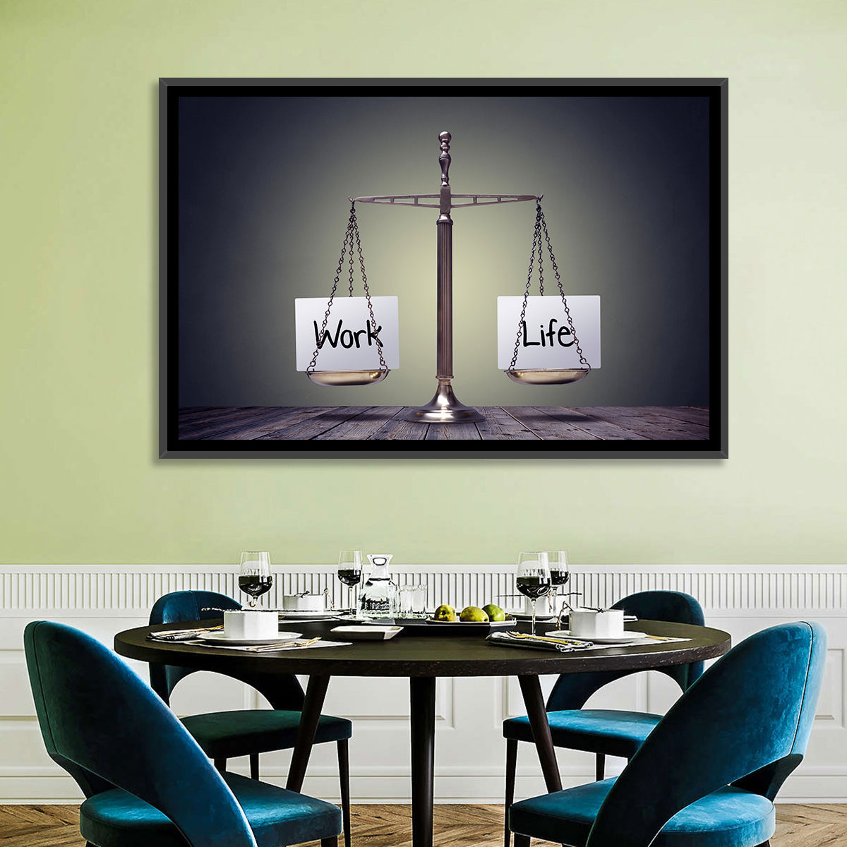 Metallic Scale: Work and Life Wall Art