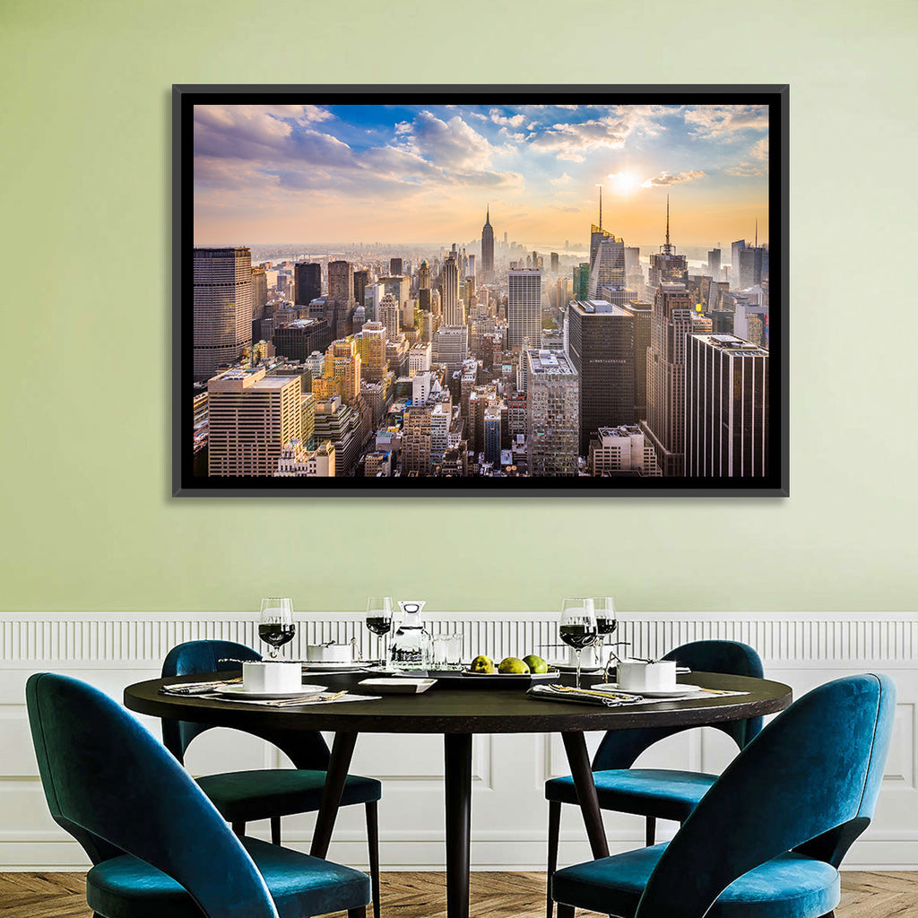 New York City Skyline at Golden Hour Wall Art