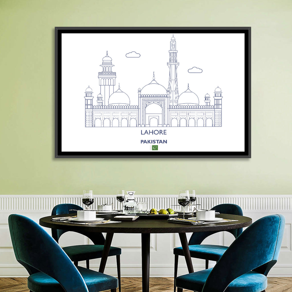 Lahore Skyline with Badshahi Mosque Wall Art