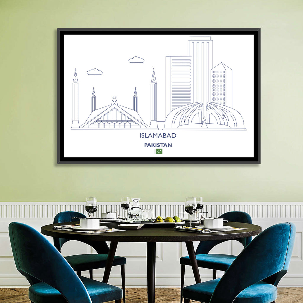 Islamabad Skyline Line Wall Art
