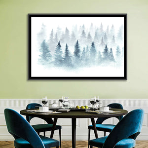 Watercolor Foggy Forest Wall Art