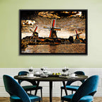 Retro Windmills at Sunset Wall Art