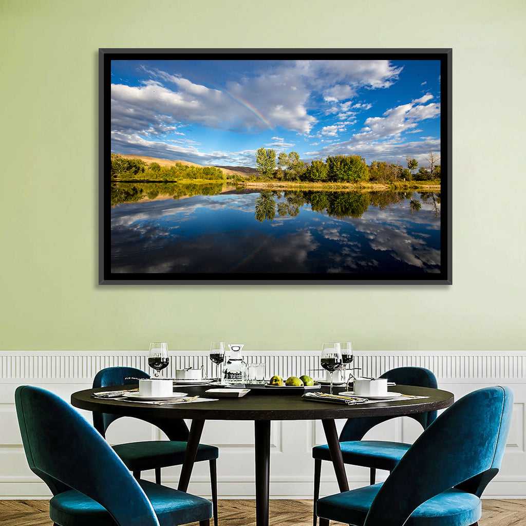 Boise River Rainbow Reflection Wall Art