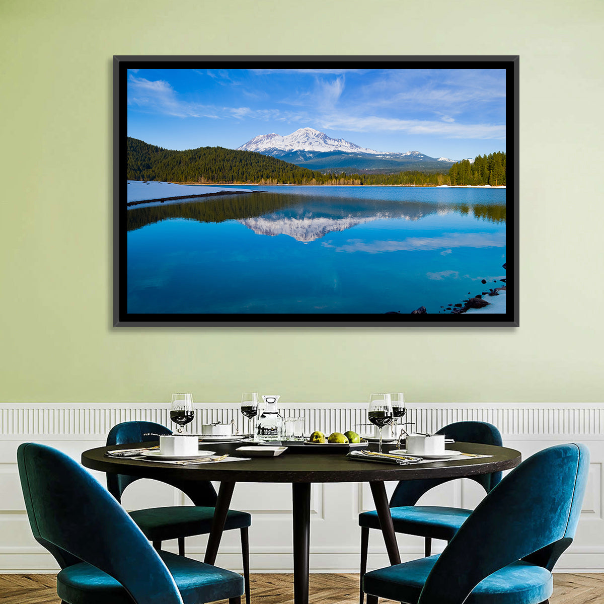 California Mountain Lake Reflection Wall Art
