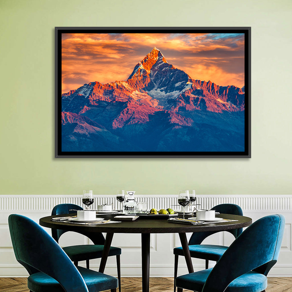 Machhapuchhre Sunrise Over Pokhara Wall Art