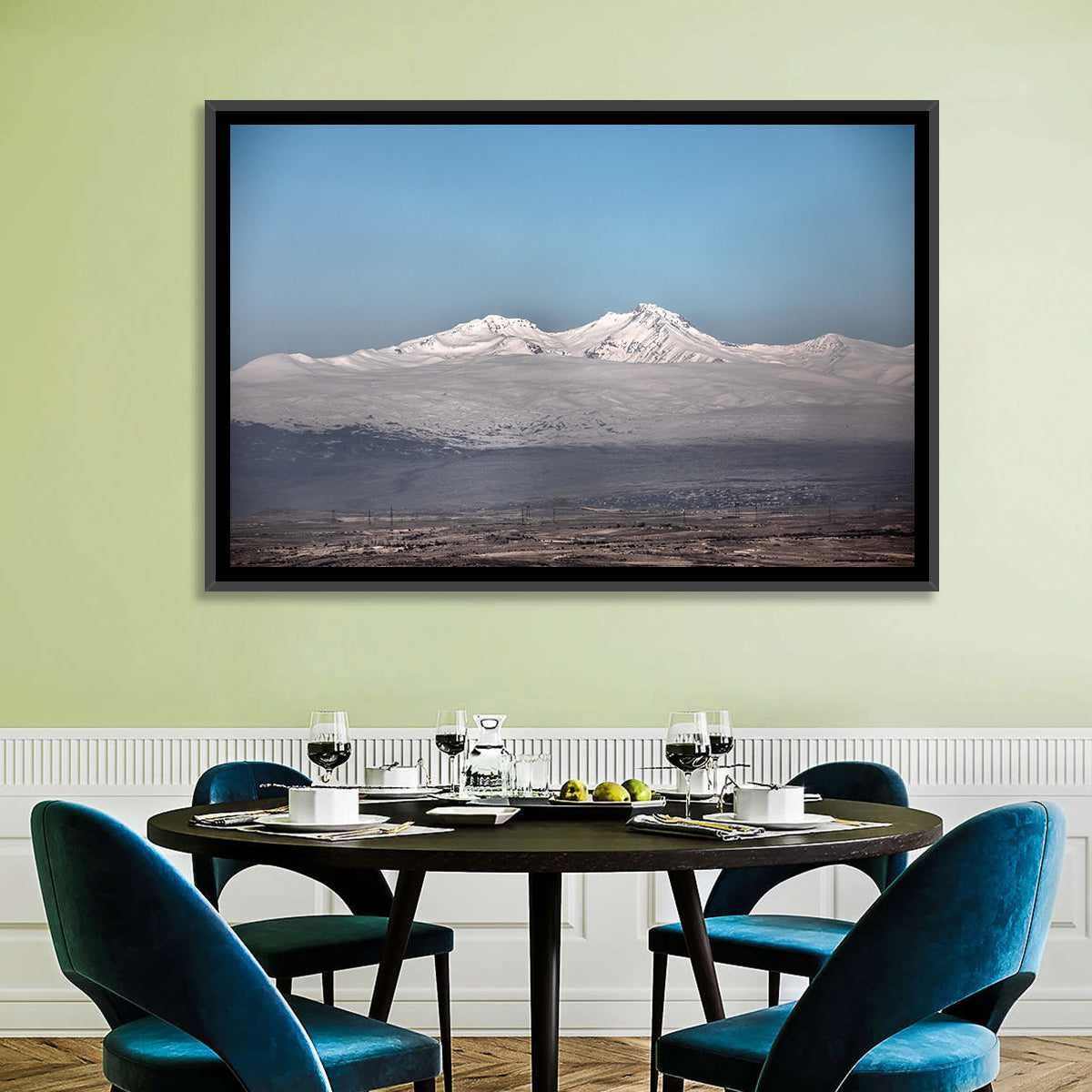 Mount Aragats Winter Landscape Wall Art in a room, landscape