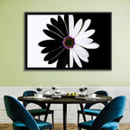 Black and White Daisy with Purple Ring Wall Art