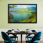 Lake Toba Boat and Hills Wall Art