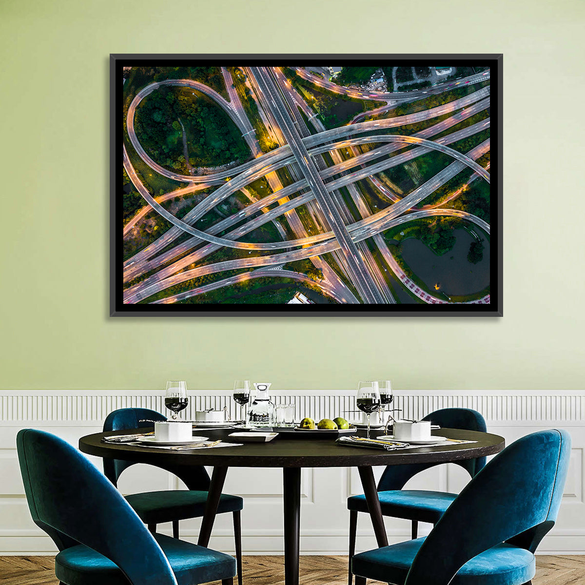 Expressway Junction at Dusk Wall Art