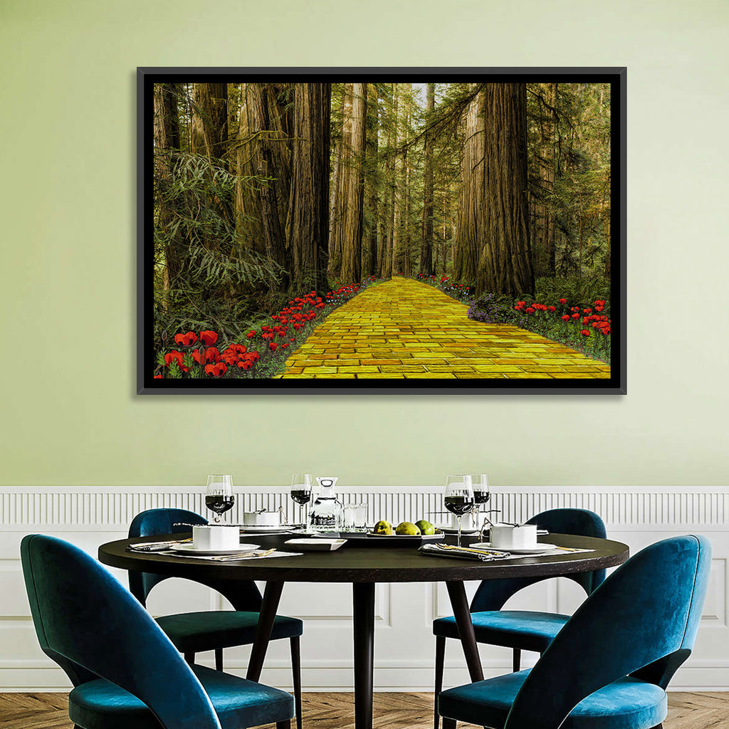 Yellow Brick Path Through Redwoods Wall Art
