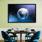 Wireframe Globe Network Wall Art
