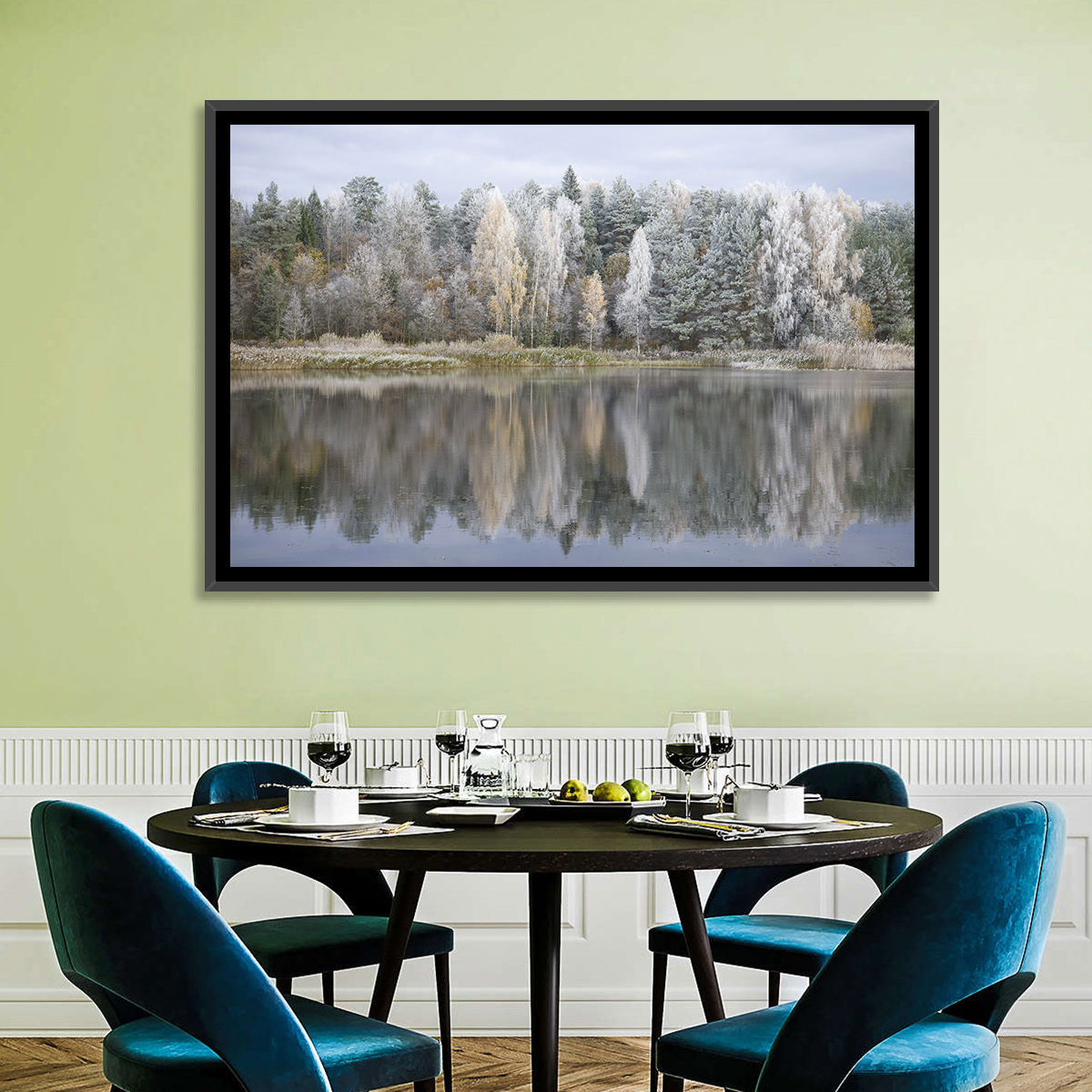 Pskov Region Forest Lake Wall Art in a room, landscape