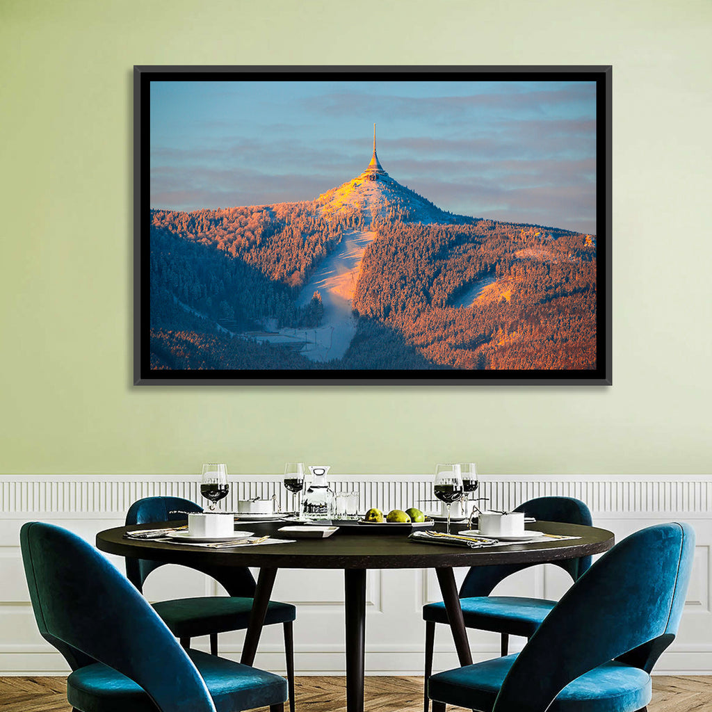 Ještěd Summit at Golden Hour Wall Art