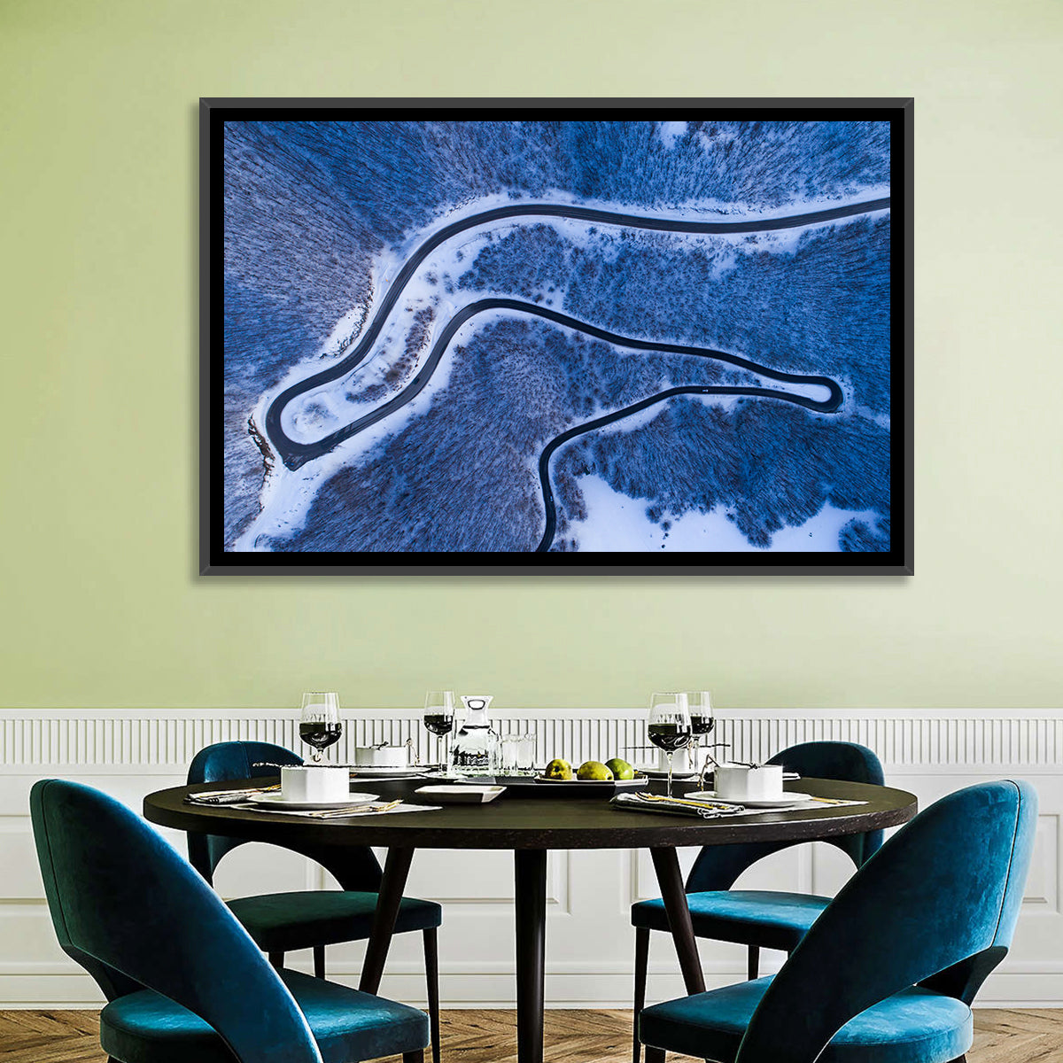Montenegro Snowy Mountain Road Wall Art