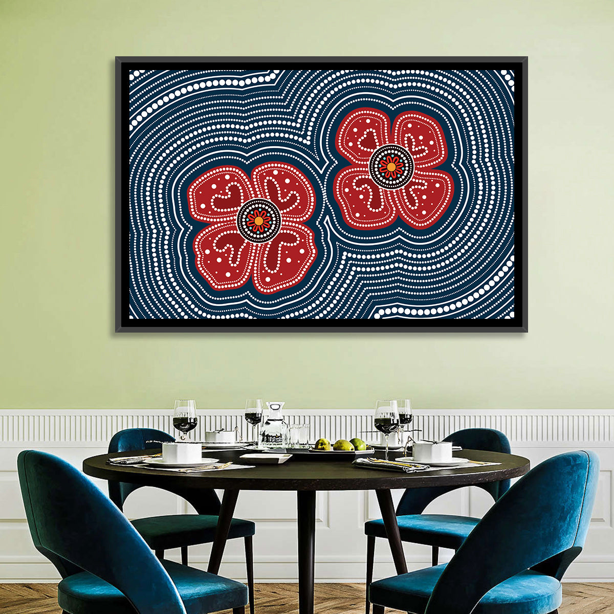 Aboriginal Poppy Duo Wall Art