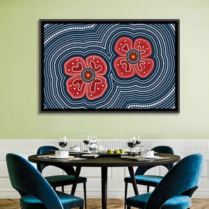 Poppy Flowers Aboriginal Wall Art