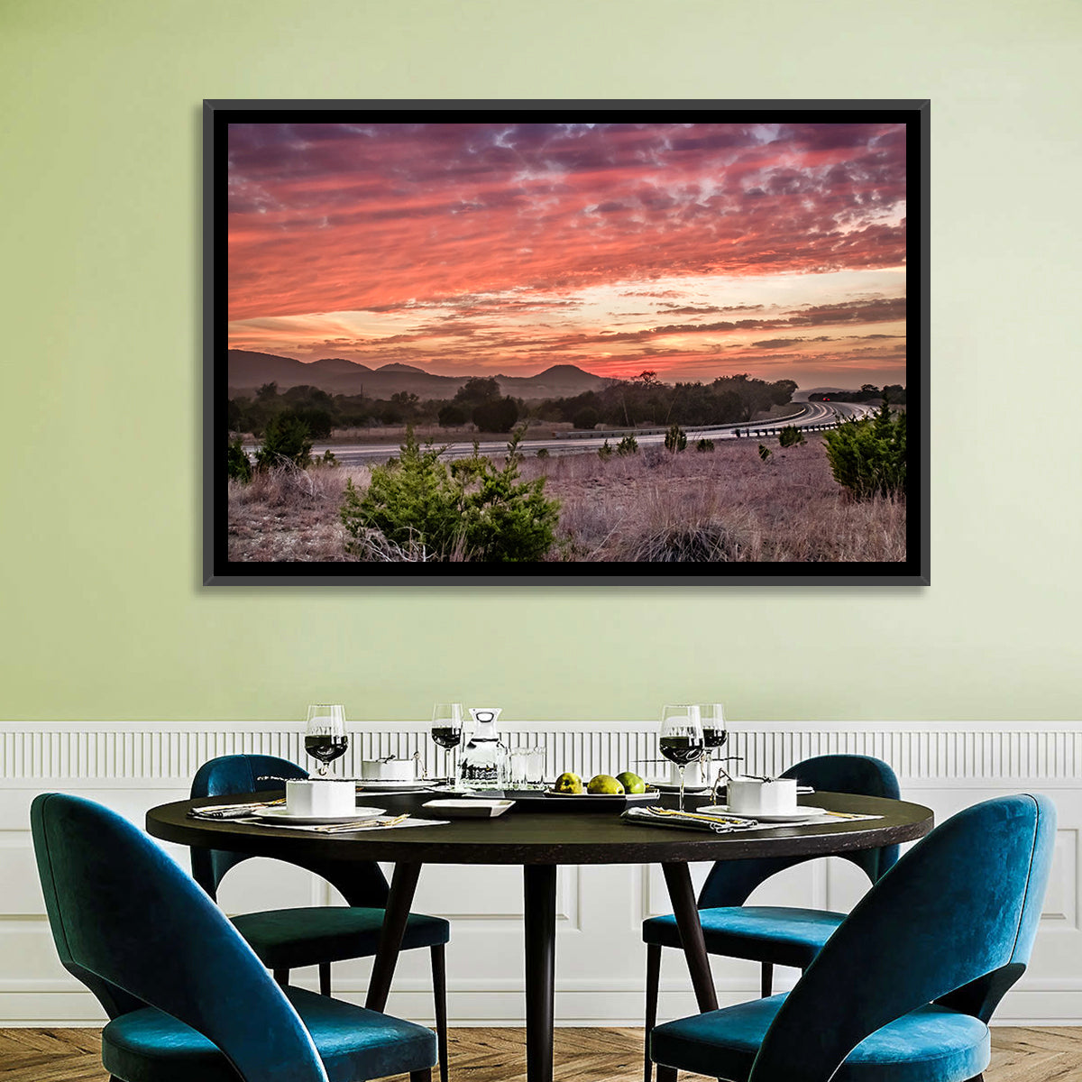 Sunset Curve on Texas Highway 16 Wall Art