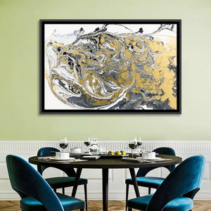 Golden Liquid Abstract Wall Art