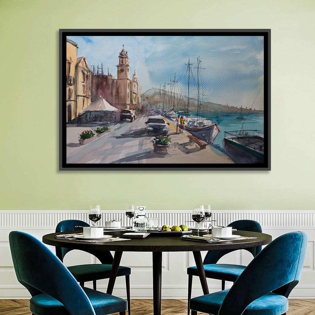 Valette Harbor Sketch Wall Art