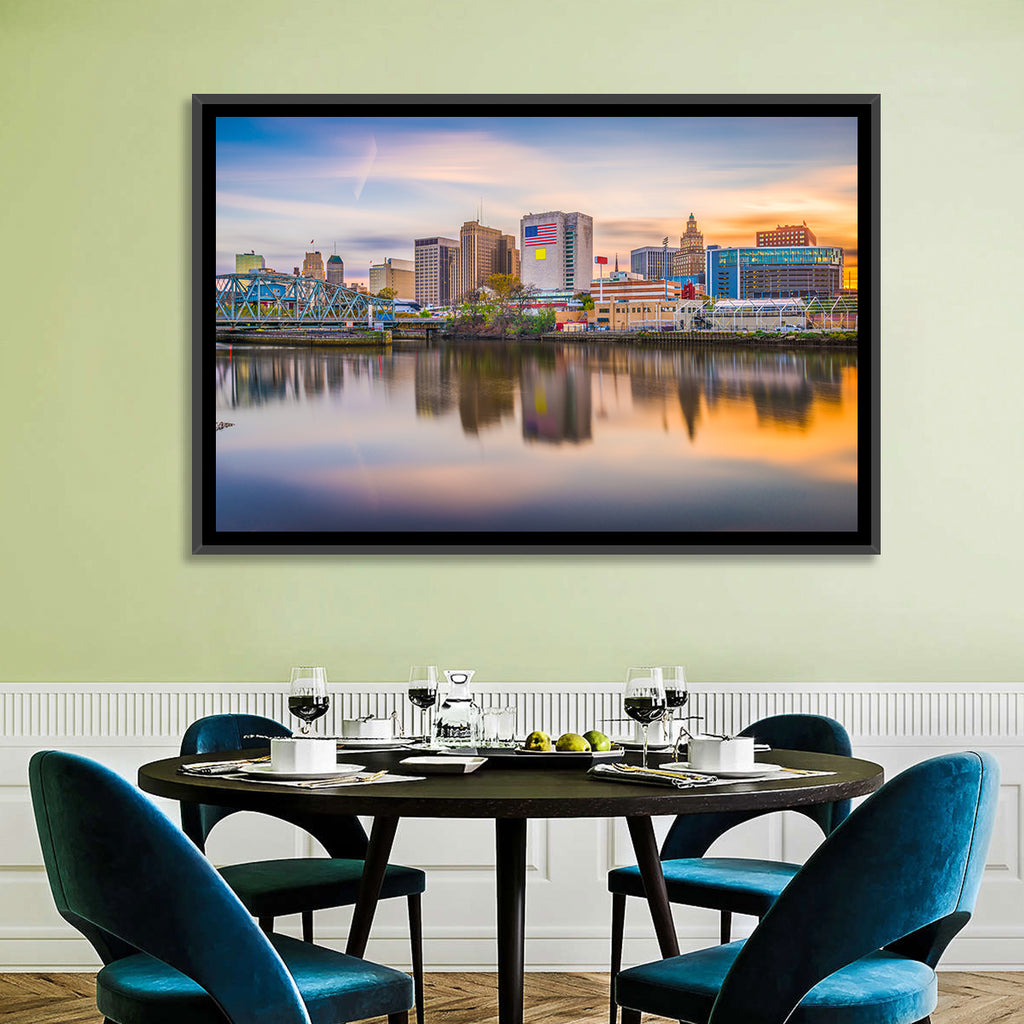 Providence Skyline at Golden Hour Wall Art