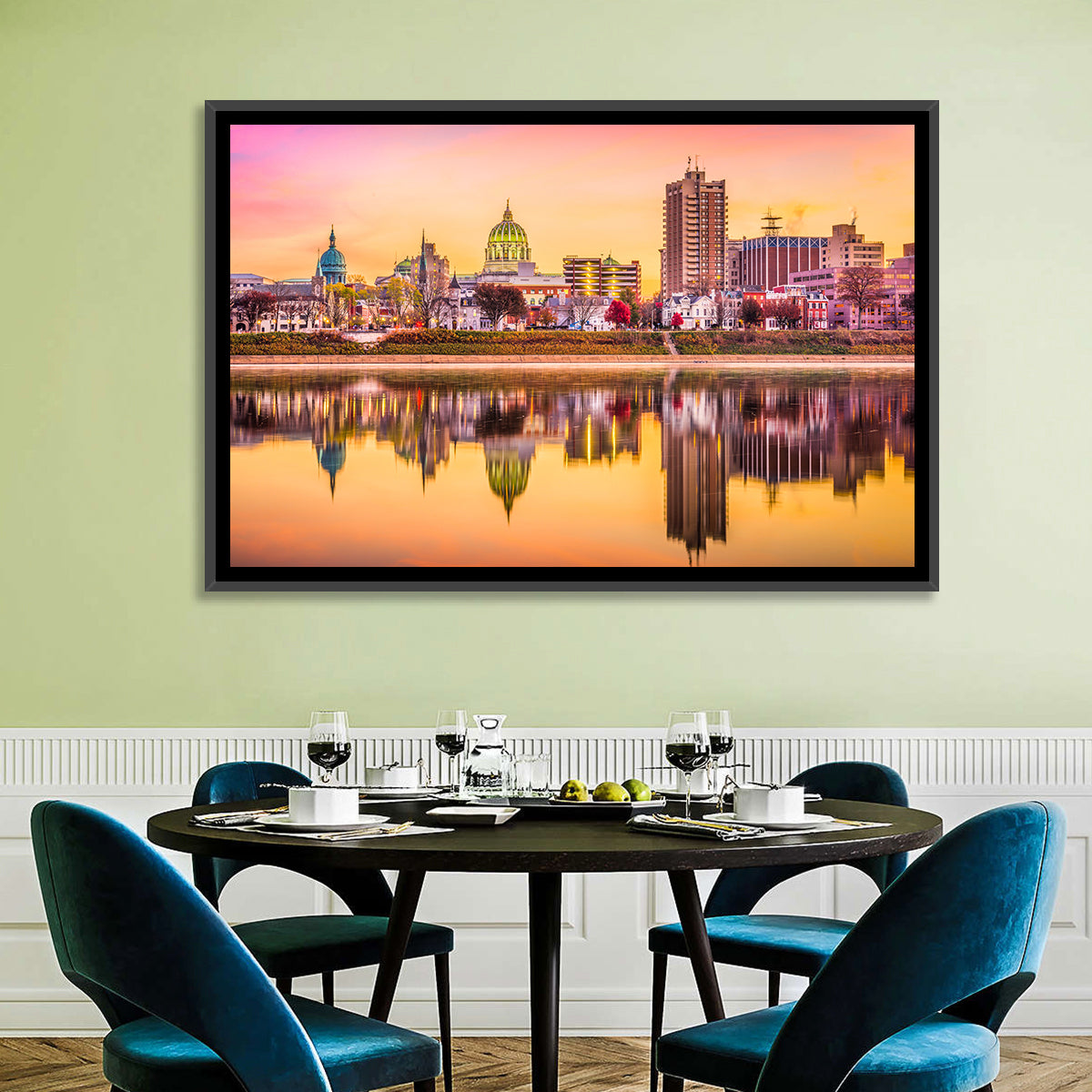 Harrisburg Golden Hour Skyline Wall Art