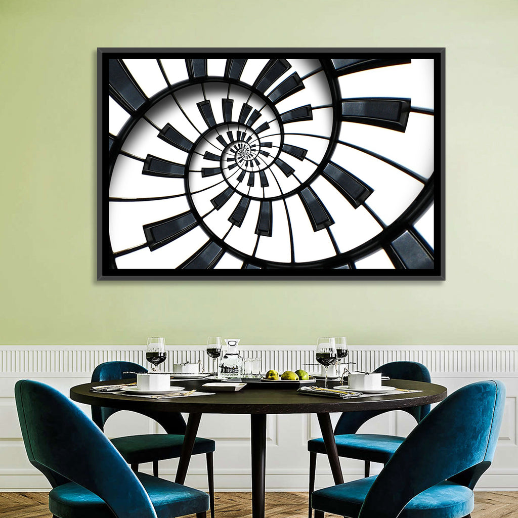 Recursive Spiral Piano Keys Wall Art