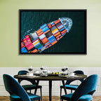 Container Ship Aerial View Wall Art